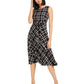 Calvin Klein Women's Plaid Fit & Flare Midi Dress Black Size 16