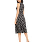 Calvin Klein Women's Plaid Fit & Flare Midi Dress Black Size 16