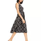 Calvin Klein Women's Plaid Fit & Flare Midi Dress Black Size 16