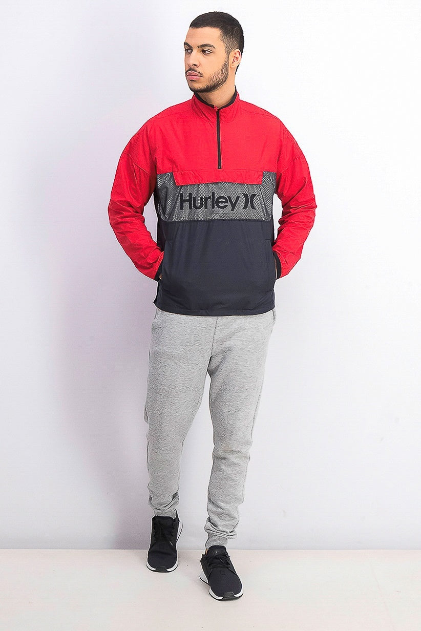 Hurley Men's Siege Anorak Logo Jacket Pink Size X-Large