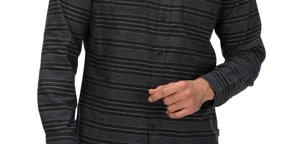 Hurley Men's Armstrong Stretch Classic-Fit Yarn-Dyed Stripe Shirt Charcoal Size XX-Large