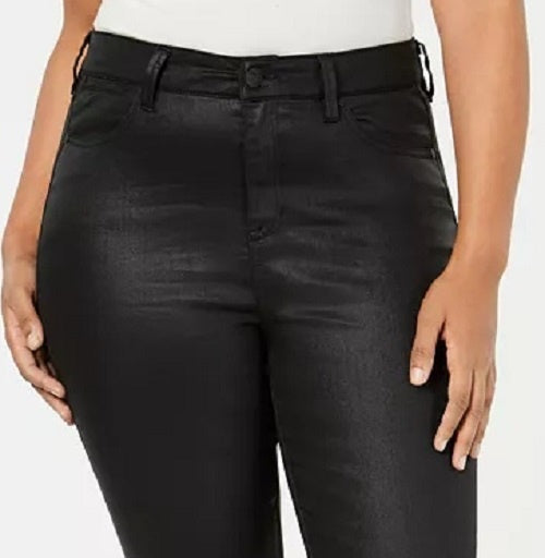 Celebrity Pink Women's Plus Denim Coated Skinny Jeans Black Size Petite Small