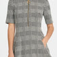 Dkny Women's Texture Knit Zipper Fit & Flare Dress Gray Size 6