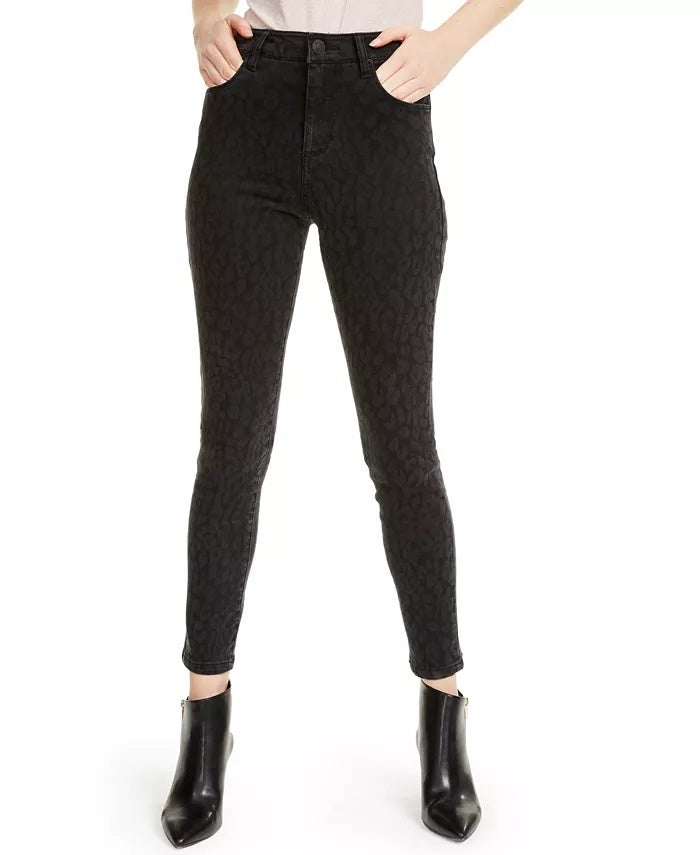 STS Blue Women's Ashley Leopard High Waist Skinny Jeans Grey Size 32