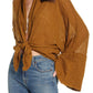 Free People Women's Azalea Wrap Top Size Pink Beige khaki Size X-Small