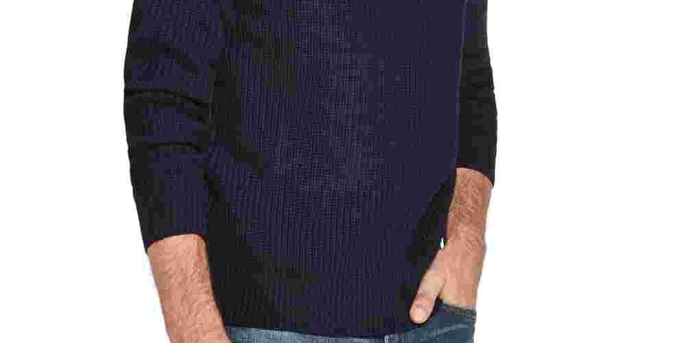 Weatherproof Vintage Men's Long Sleeve Crew Neck  Sweater Navy Size XX-Large