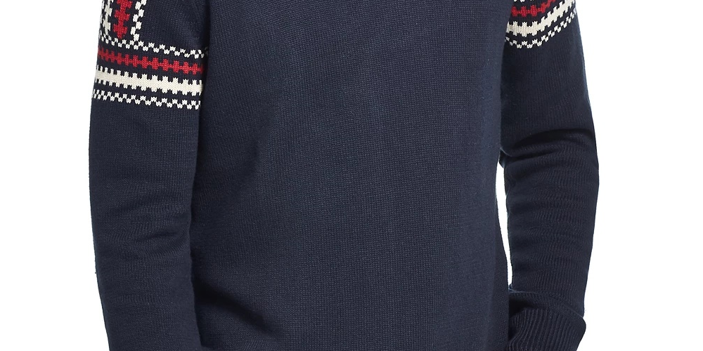 Weatherproof Vintage Men's Ski Sweater Navy Size Large