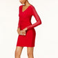 Guess Women's Studded Ruched Sheath Dress Red Size 6