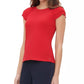 Tommy Hilfiger Women's Ruched-Sleeve Top Medium Red Size Extra Small