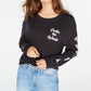 Rebellious One Juniors' Cotton Space Graphic T-Shirt Charcoal Size X-Large