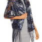 INC International Concepts Women's Art Deco Sequin Wrap Navy Size Regular
