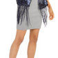 INC International Concepts Women's Art Deco Sequin Wrap Navy Size Regular