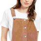 Dickies Women's Cotton Corduroy Overall Dress Cocoa Size Large