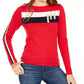 Tommy Hilfiger Women's Colorblocked Stripe Th Sweater Red Size X-Large
