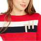Tommy Hilfiger Women's Colorblocked Stripe Th Sweater Red Size X-Large