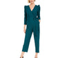 Julia Jordan Women's Puff Shoulder Jumpsuit Green Size 12