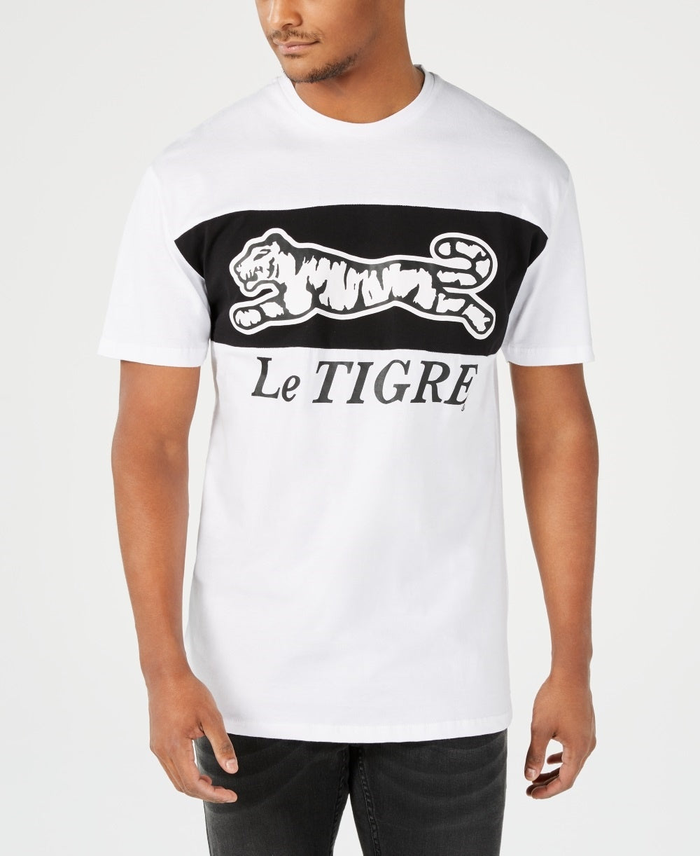 Le Tigre Men's Reason Two Tone Logo Graphic T-Shirt White Size Small