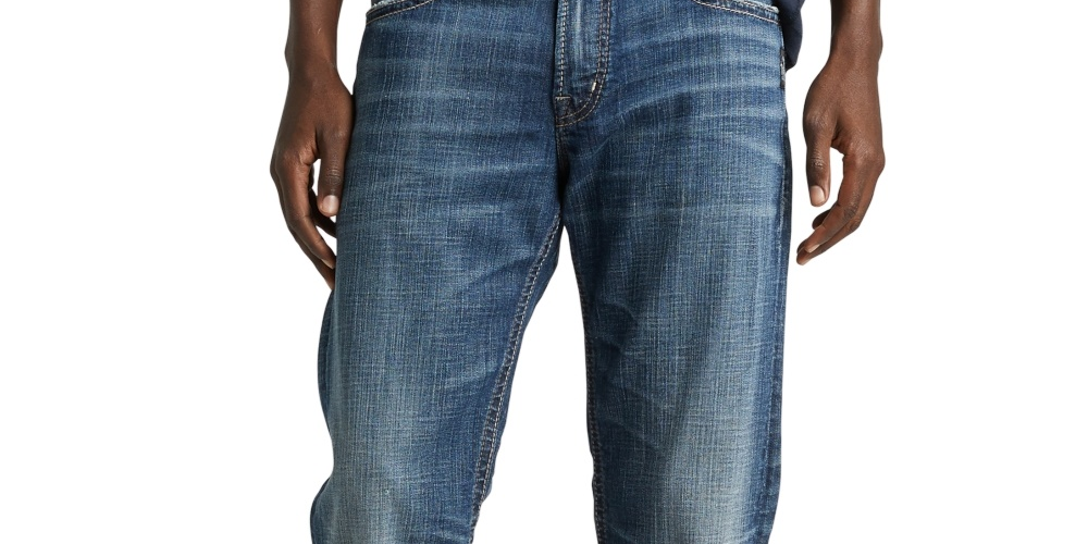Silver Jeans Co Men's Zac Relaxed Straight Fit Stretch Jeans Blue Size 32X30