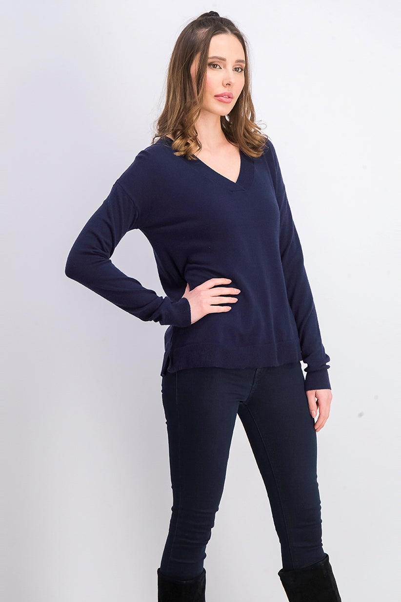 Planet Gold Junior's V Neck Sweater Navy Size X-Small