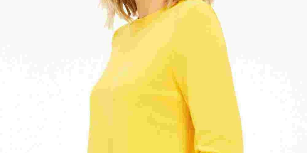 Michael Kors Women's Long Sleeve Mandarin Collar Top Grey Size Small