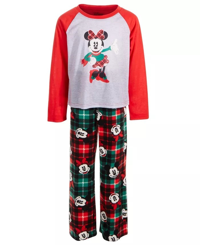 AME Little & Big Girl's 2 Pc. Minnie Mouse Plaid Pajama Set Assorted Size 4