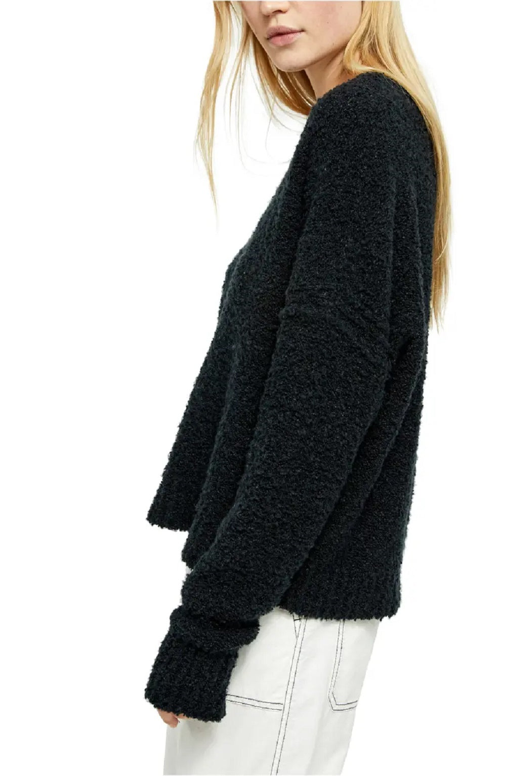 Free People Women's Finder Keepers V-Neck Sweater Black Size X-Large