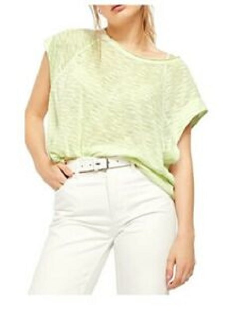 Free People Women's Halo Stripe Tee Green Size Small