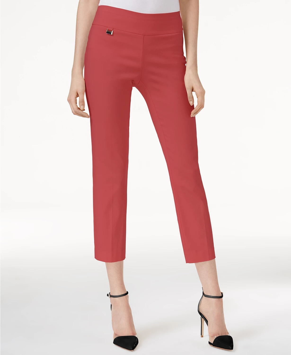 Alfani Women's Petite Tummy-Control Pull-On Capri Pants Pink Size 4 P