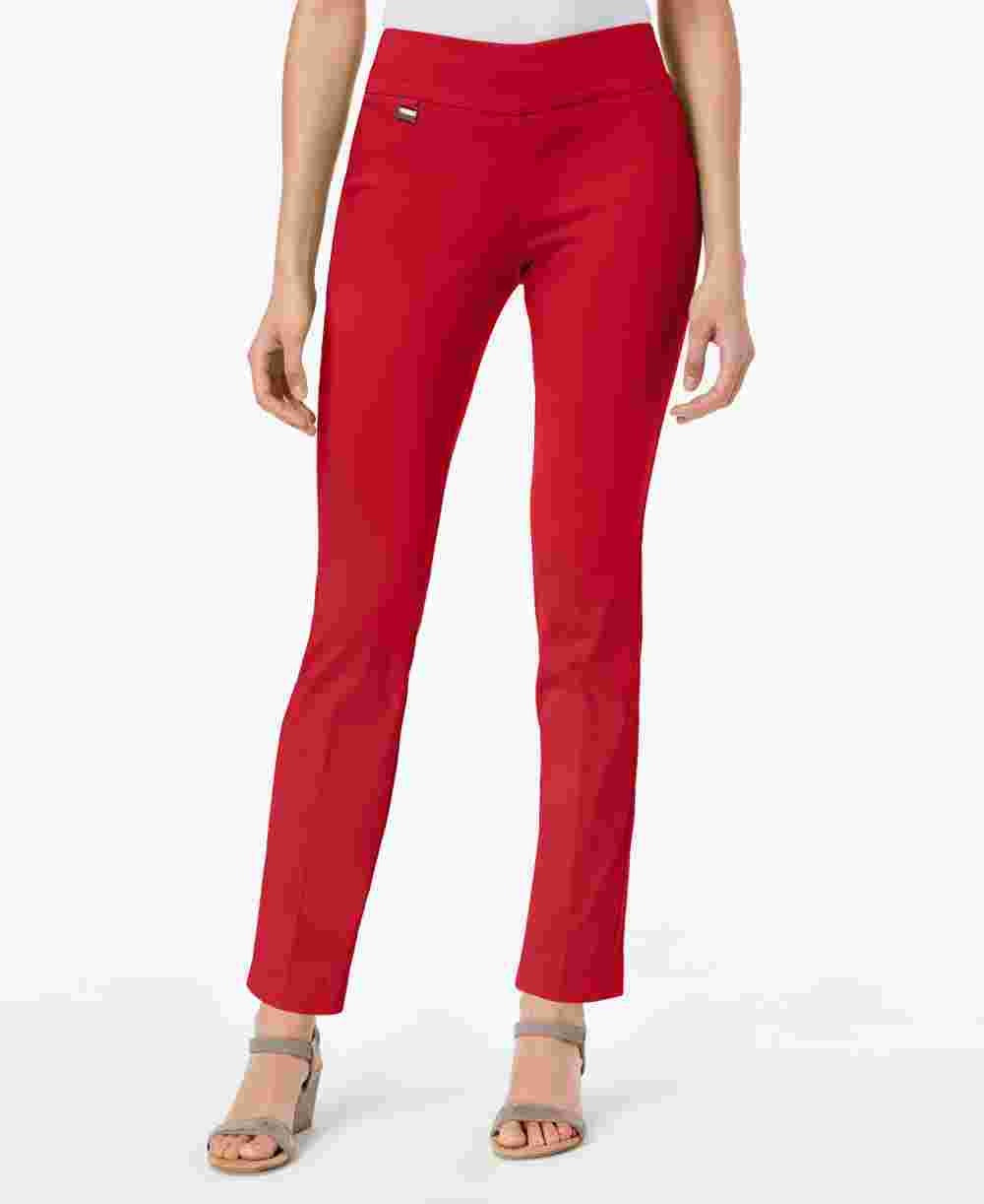 Alfani Women's Solid Casual Trouser Pants Red Size 10 Petite