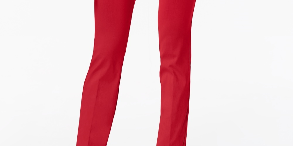 Alfani Women's Tummy Control Pull On Skinny Pants Red Size 14 Petite