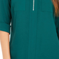 NY Collection Women's Utility Top Dark Green Size Petite Large