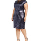 Teeze Me Women's Trendy Plus Sequin Dress Blue Size 24