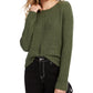 Almost Famous Crave Fame Juniors' Ribbed Cropped Sweater Green Size X-Small