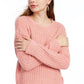 Almost Famous Crave Fame Juniors' Ribbed Cropped Sweater Red Size Medium