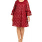 Robbie Bee Women's Plus Bell Sleeve Lace Dress Red Size 1X