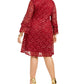 Robbie Bee Women's Plus Bell Sleeve Lace Dress Red Size 1X