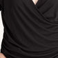 Rachel Roy Women's Long Sleeve V Neck Top Plus Black Size 0X