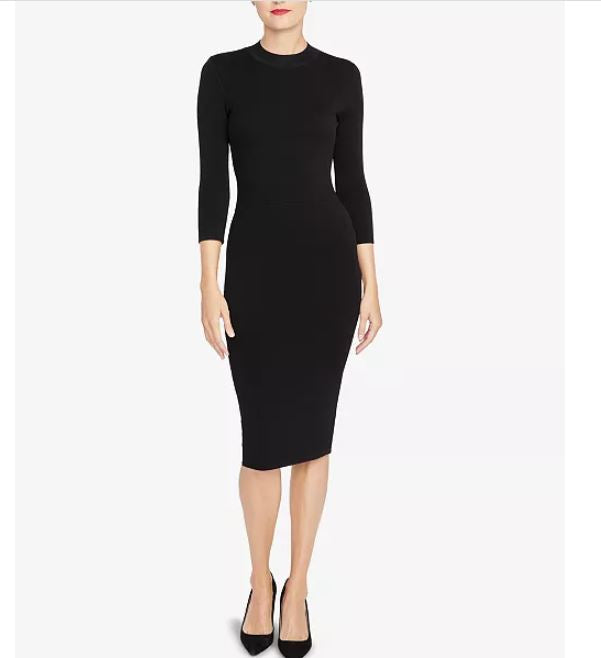 Rachel Roy Women's Back Cutout Sweater Dress Black Size Medium