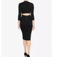 Rachel Roy Women's Back Cutout Sweater Dress Black Size Medium