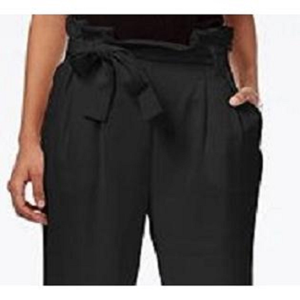 Rachel Roy Women's Paper Bag Tapered Pants Black Size 6