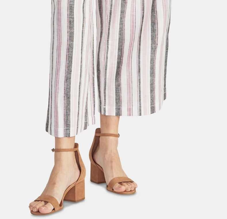 Rachel Roy Women's White Belted Pocketed Zippered Striped Pants White Size 2