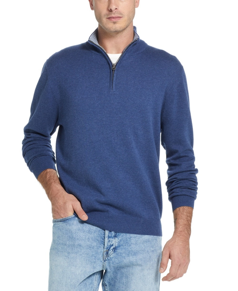 Weatherproof Vintage Men's Quarter Zip Sweater Navy Size Small