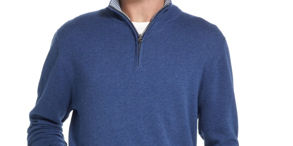 Weatherproof Vintage Men's Quarter Zip Sweater Navy Size Small