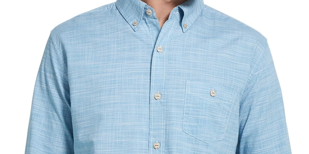 Weatherproof Vintage Men's Collared Dress Shirt Blue Size Small