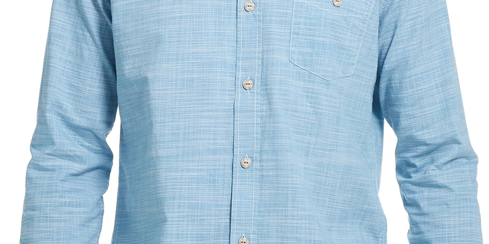 Weatherproof Vintage Men's Collared Dress Shirt Blue Size Small