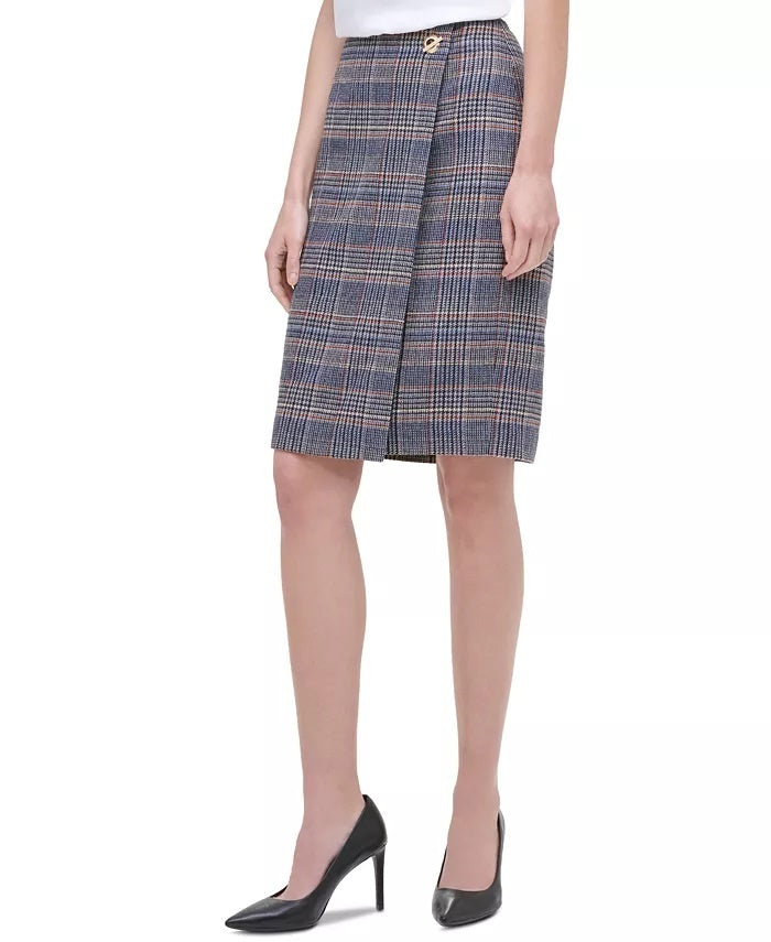 Calvin Klein Women's Tweed Pencil Skirt Brown Size 14