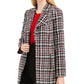 Calvin Klein Women's Tweed Plaid Topper Jacket Red Size 10