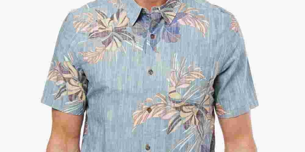 Jack O'neill Men's Bali Short Sleeve Woven Blue Size X-Large