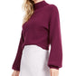 Lucy Paris Women's Cropped Mock Neck Sweater Purple Size Medium