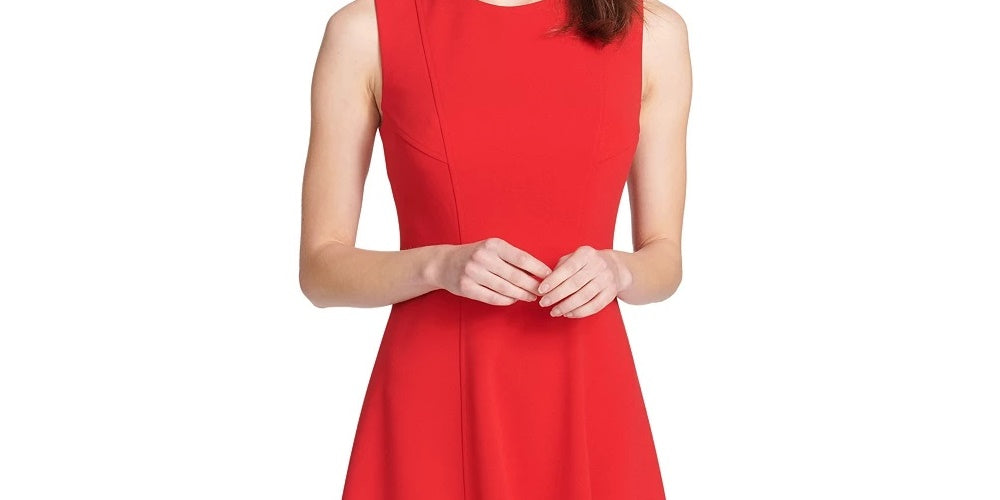 Tommy Hilfiger Women's Fit & Flare Dress Red Size 14
